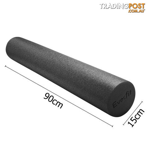 Yoga Gym Pilates EPE Physio Foam Roller Black 90 x 15cm