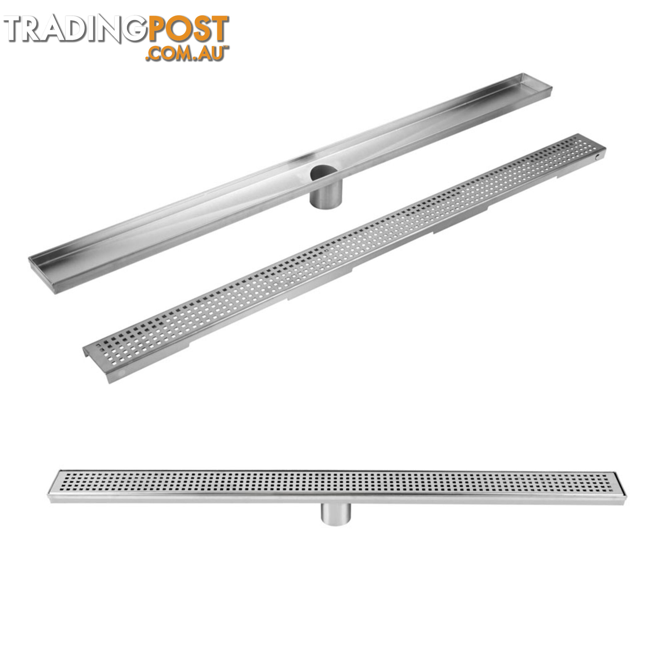 Square Stainless Steel Shower Grate Waste Linear Bathroom Drain Floor 800mm