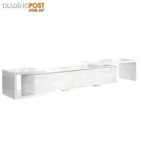 High Gloss TV Stand Adjustable Entertainment Unit Low line Drawer Cabinet White