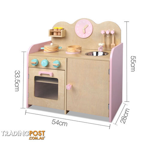 7 Piece Kids Wooden Pretend Kitchen Play Set Children Home Cooking Toy Cookware - photo 2 of 10