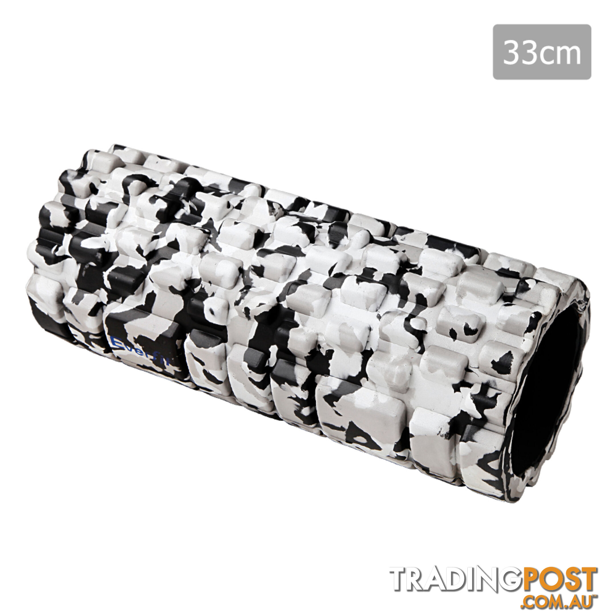 Yoga Gym Pilates EVA Stick Foam Roller Grey 33 x 14cm