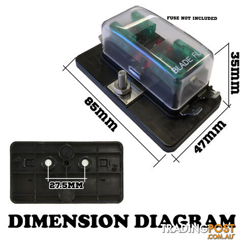 ATO 4 Way Blade Fuse Holder Box LED Light 12-32V Circuit Caravan Truck Boat 4X4