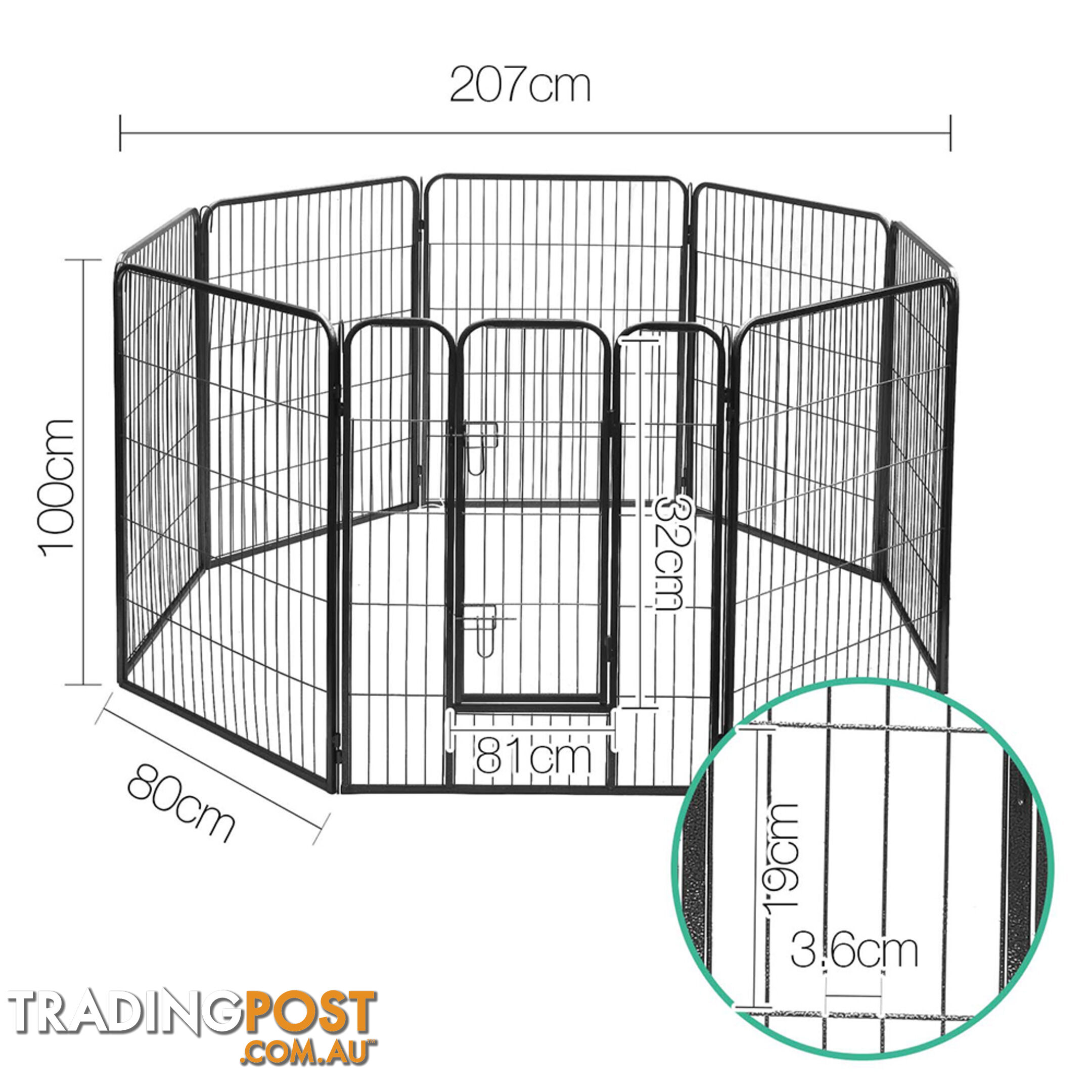 Adjustable 8 Panel Pet Playpen