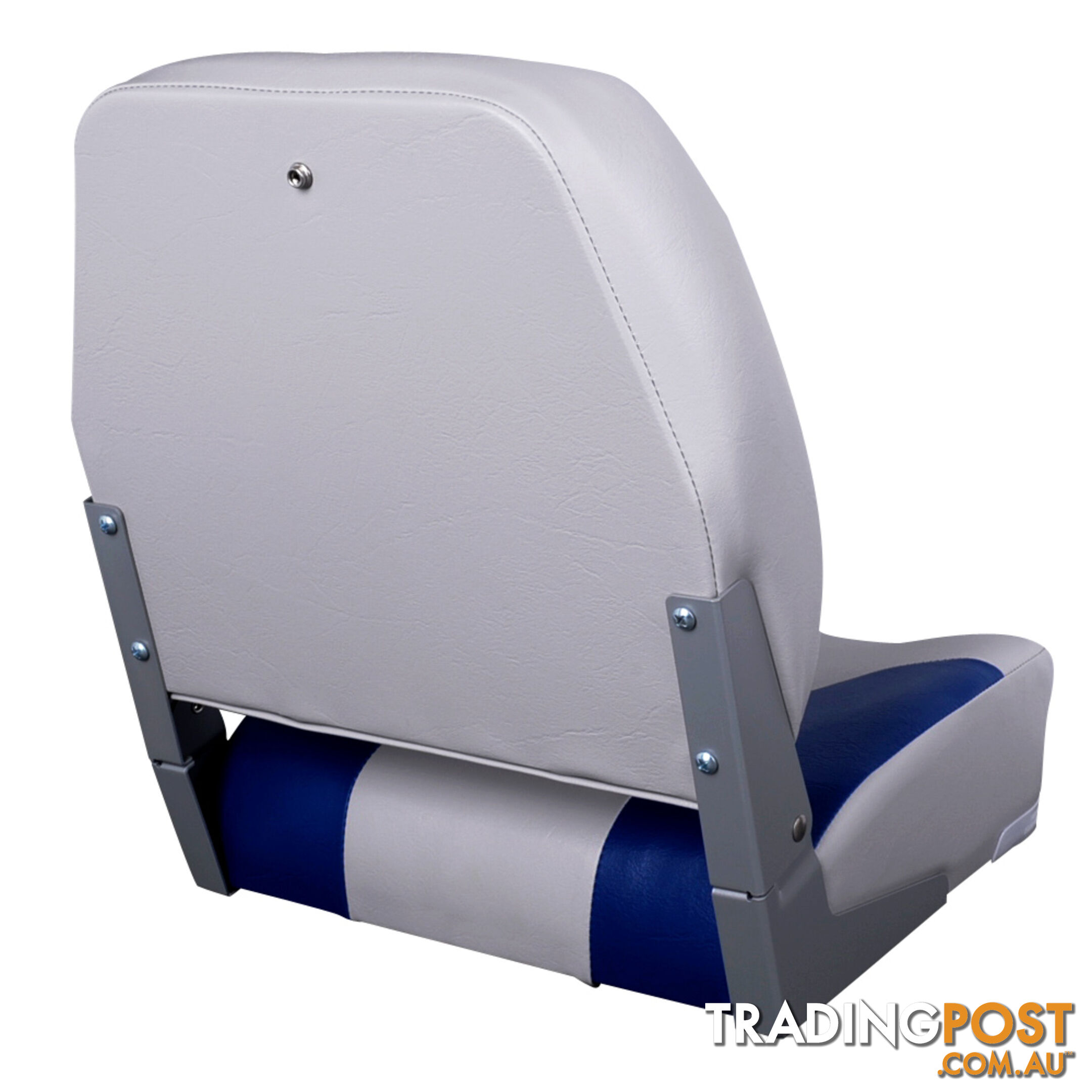 2 x Premium Folding Marine Boat Seat Swivel Grade Vinyl Grey Blue Extra Large