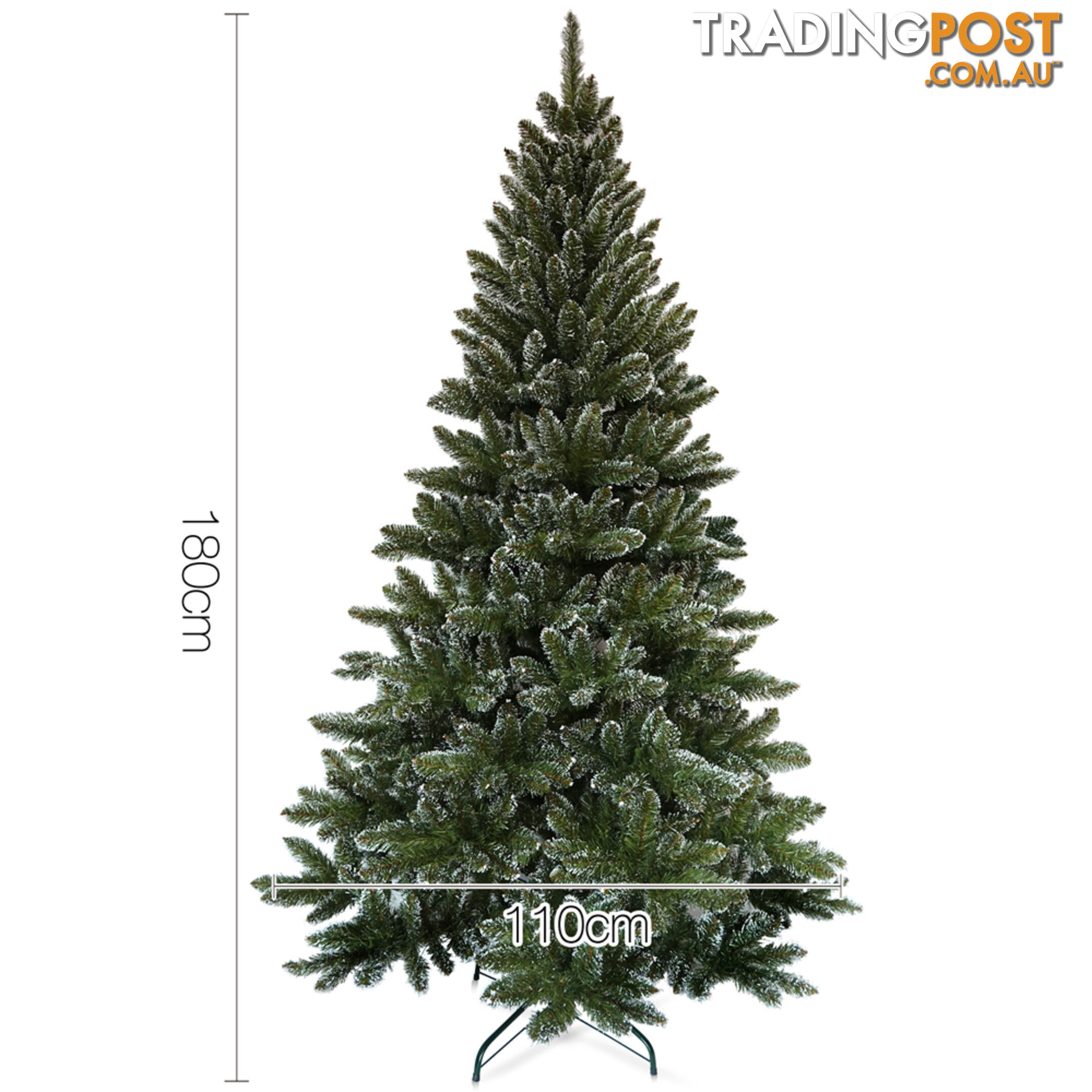 6FT Premium Snowy Christmas Tree 180cm Xmas Home Decoration Steel Base Green