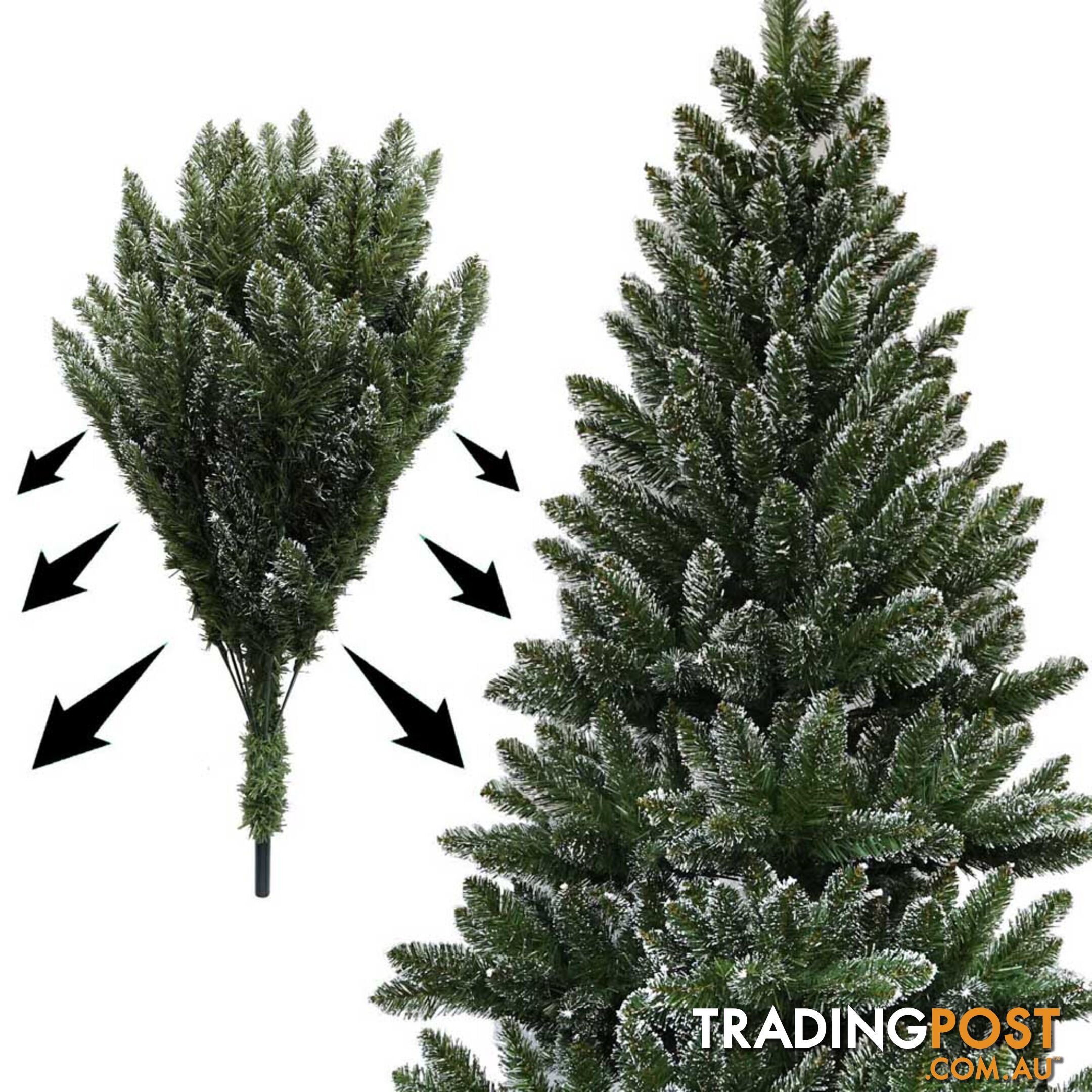 6FT Premium Snowy Christmas Tree 180cm Xmas Home Decoration Steel Base Green