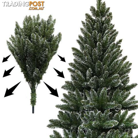 6FT Premium Snowy Christmas Tree 180cm Xmas Home Decoration Steel Base Green