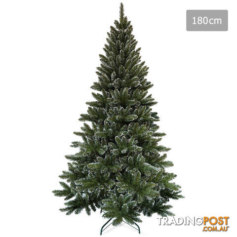 6FT Premium Snowy Christmas Tree 180cm Xmas Home Decoration Steel Base Green