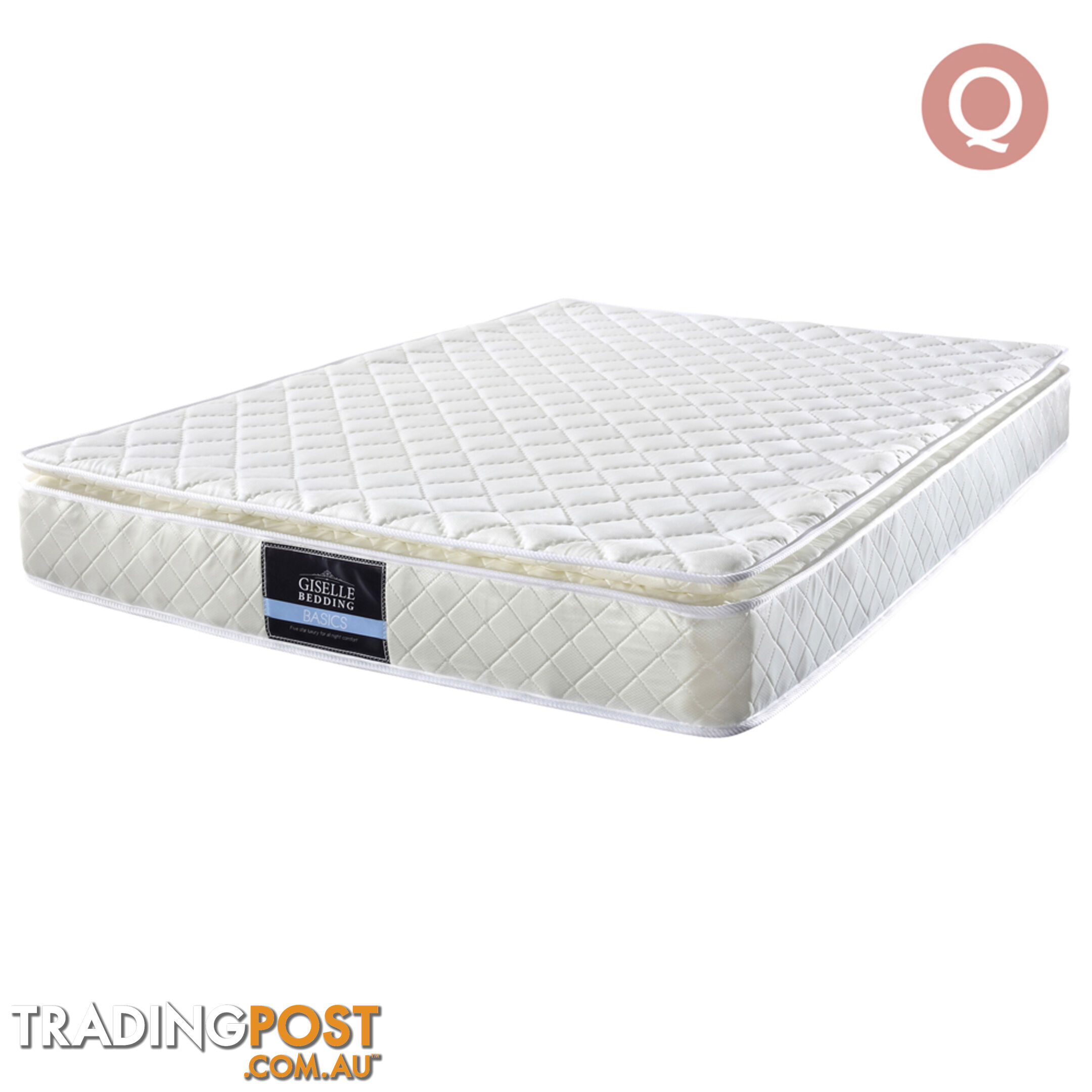 Premium Pillow Top Pocket Spring Mattress High Density Foam 22cm Queen Size