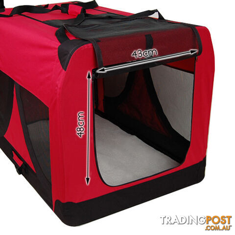 XL Pet Soft Cage Puppy Dog Cat Collapsible Crate Carrier Foldable Kennel Red
