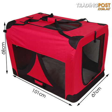 XL Pet Soft Cage Puppy Dog Cat Collapsible Crate Carrier Foldable Kennel Red