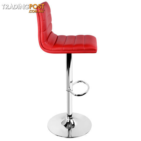 2 x PU Leather Backrest Kitchen Bar Stool Cafe Swivel Breakfast Stools Chair Red