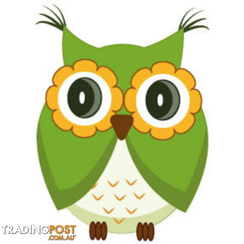 Cute green owl Wall Sticker - Totally Movable
