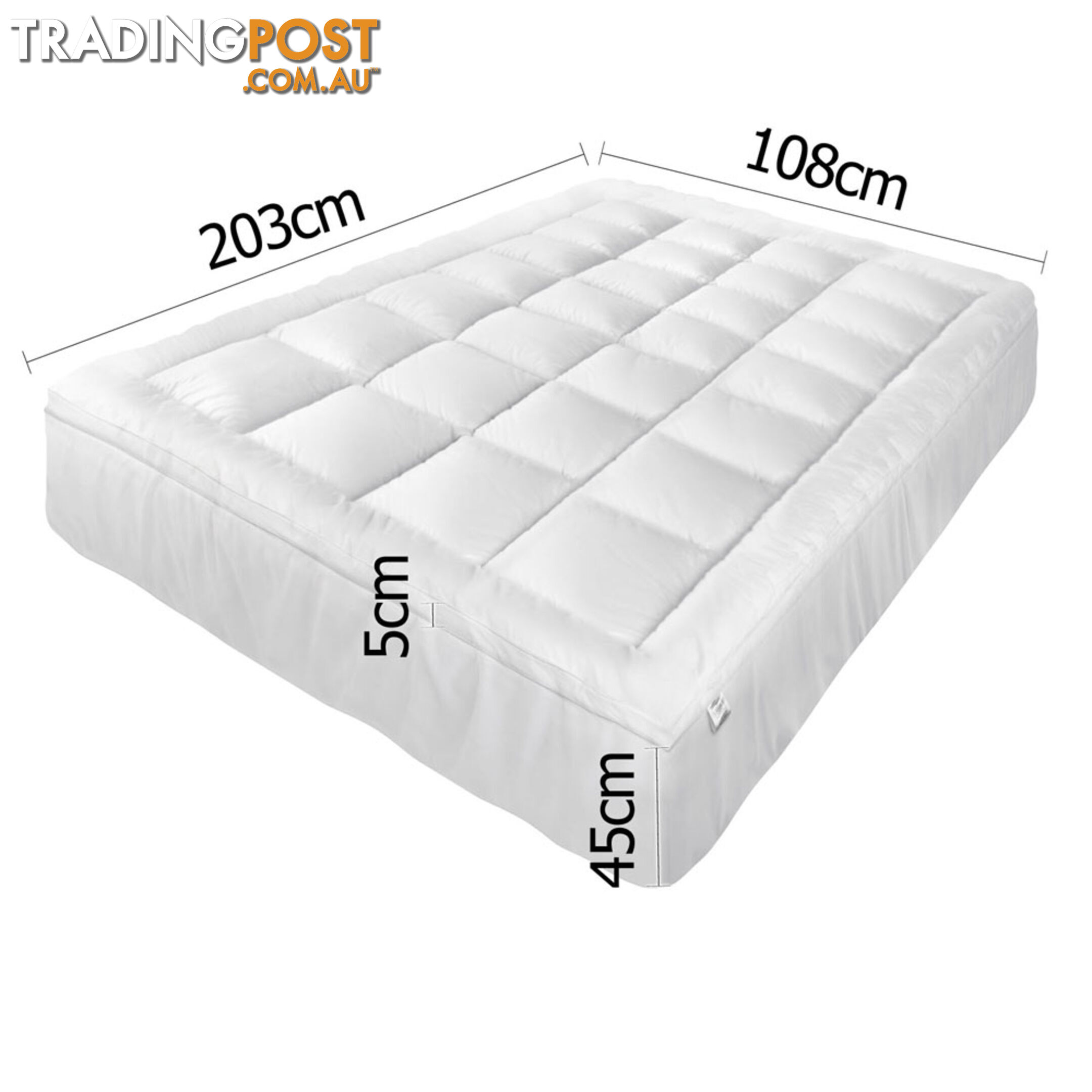 Luxury Mattress Topper Protector Pad Cover Pillowtop Memory Resistant KS Size