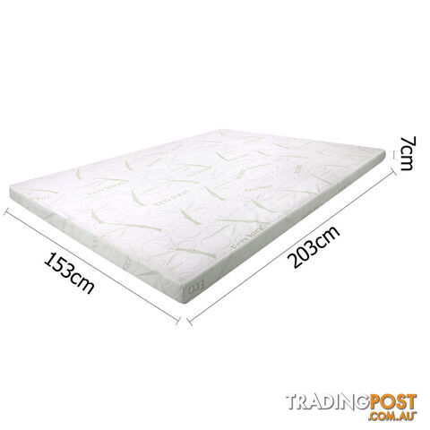 7cm Memory Foam Mattress Topper Eco-Friendly Bamboo Fabric Cover Queen