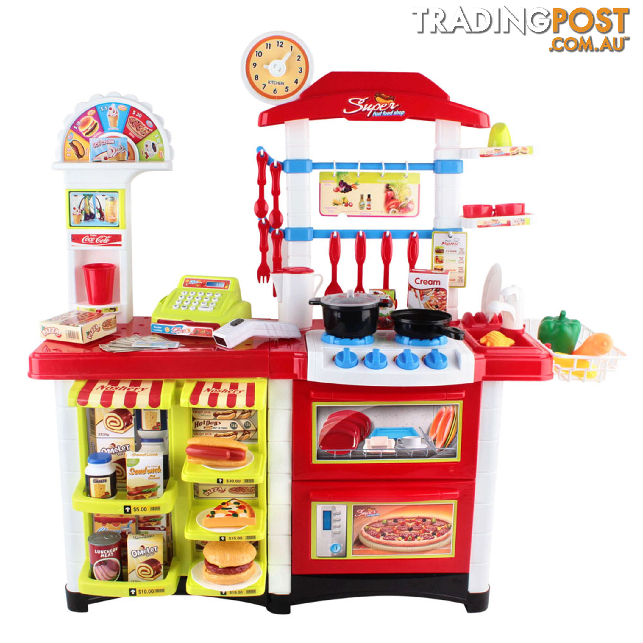 59Pcs Pretend Kitchen Supermarket Play Set Kids Children Home Cooking Toy