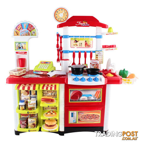 59Pcs Pretend Kitchen Supermarket Play Set Kids Children Home Cooking Toy