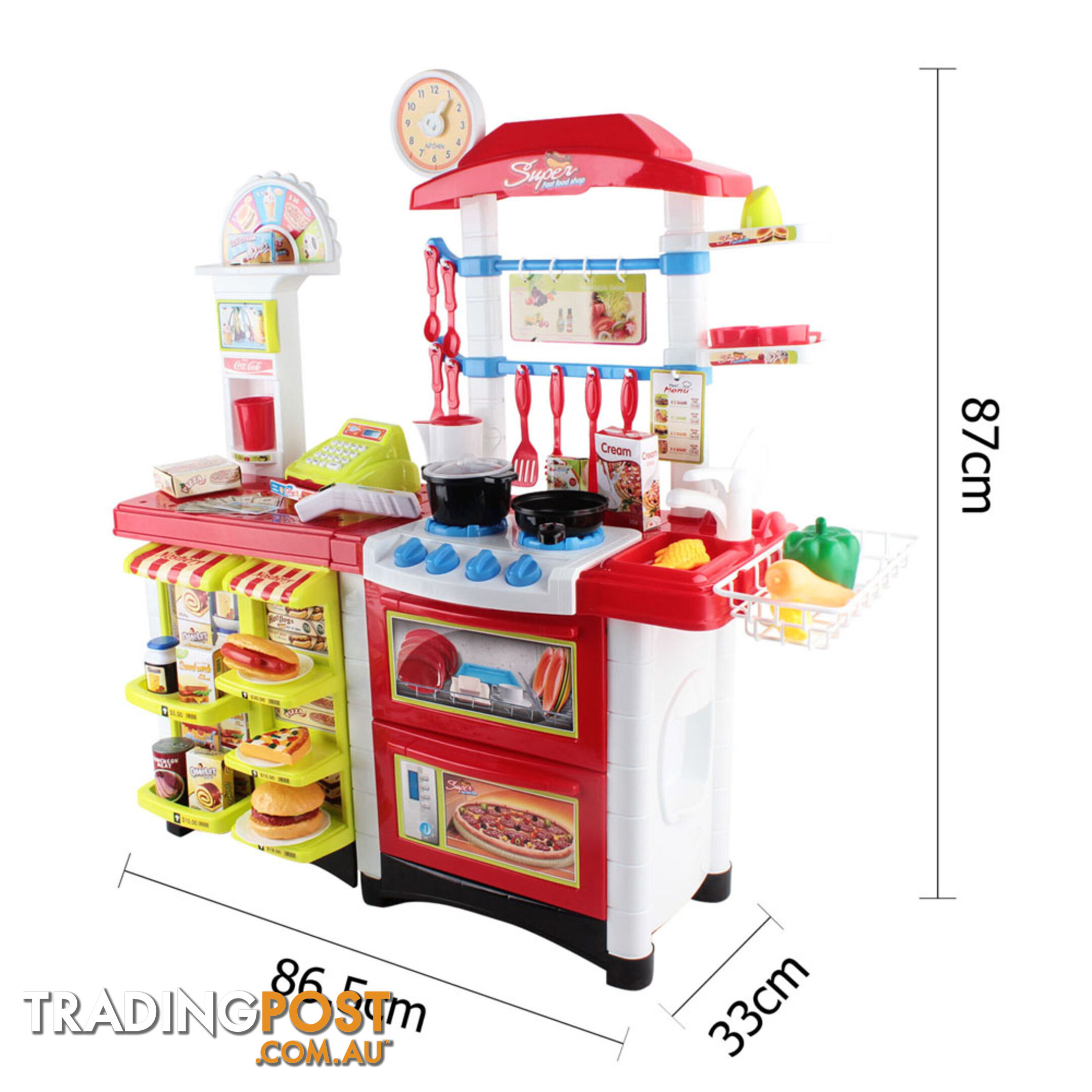 59Pcs Pretend Kitchen Supermarket Play Set Kids Children Home Cooking Toy