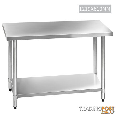 Commercial 304 Stainless Steel Kitchen Work Bench Table 1219mm
