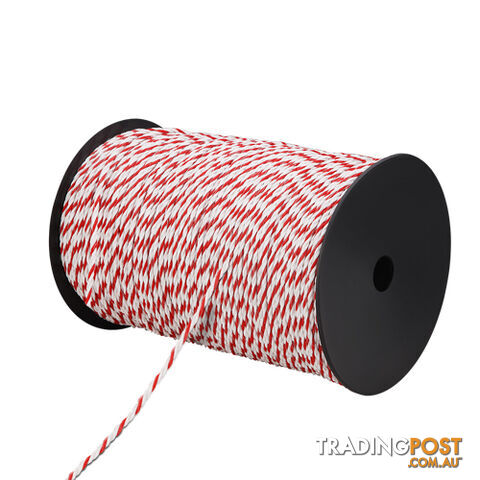 500m Poly Rope Roll Electric Fence Energiser Stainless Steel polyrope Insulator