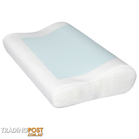 2 x Premium Cool Gel Top Memory Foam Pillow Contour Shape High Density