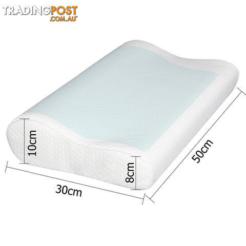 2 x Premium Cool Gel Top Memory Foam Pillow Contour Shape High Density