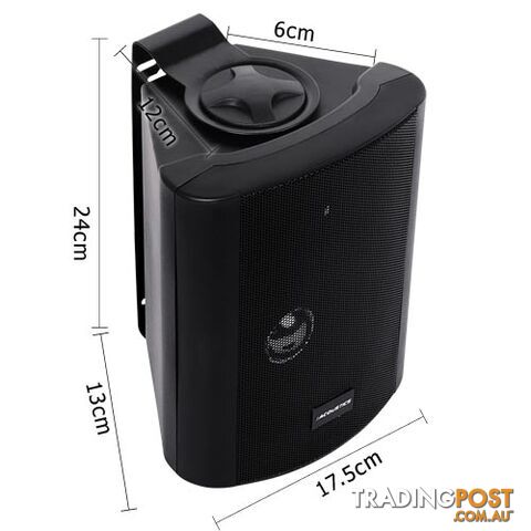 2 x 5" Indoor Outdoor Waterproof Speakers 2-Way Home Boat Surround Sound Black - photo 2 of 4
