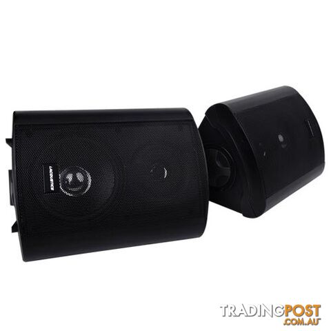 2 x 5" Indoor Outdoor Waterproof Speakers 2-Way Home Boat Surround Sound Black - photo 3 of 4