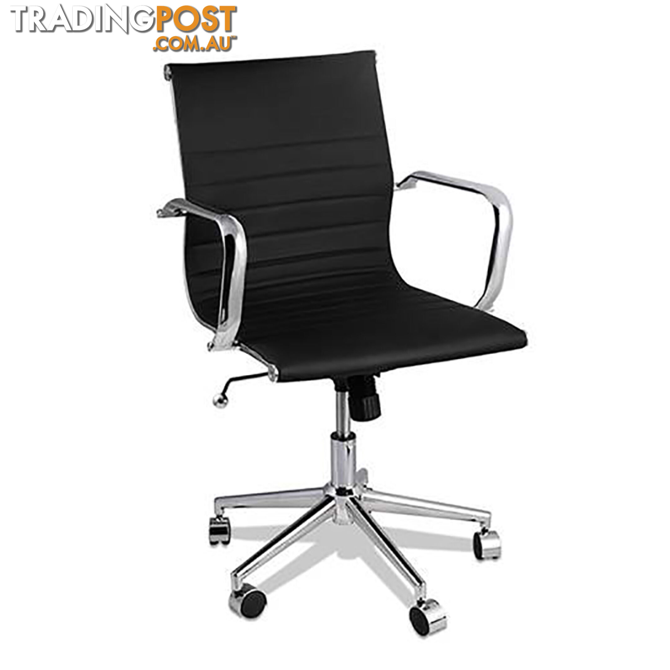 PU Leather Office Chair Eames Replica Executive Computer Work Ergonomic Black