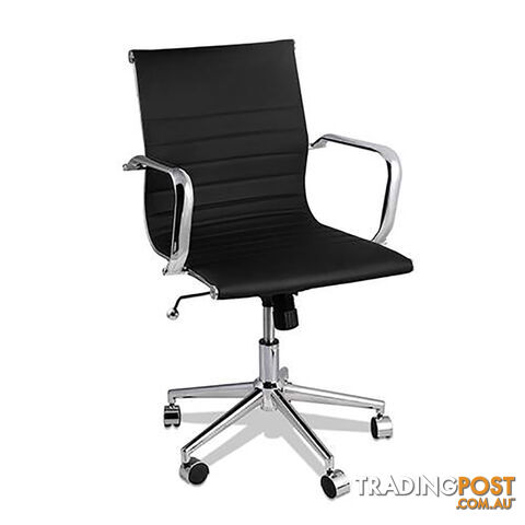 PU Leather Office Chair Eames Replica Executive Computer Work Ergonomic Black