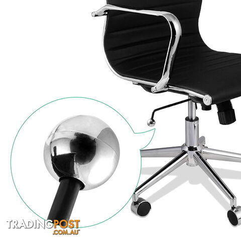 PU Leather Office Chair Eames Replica Executive Computer Work Ergonomic Black