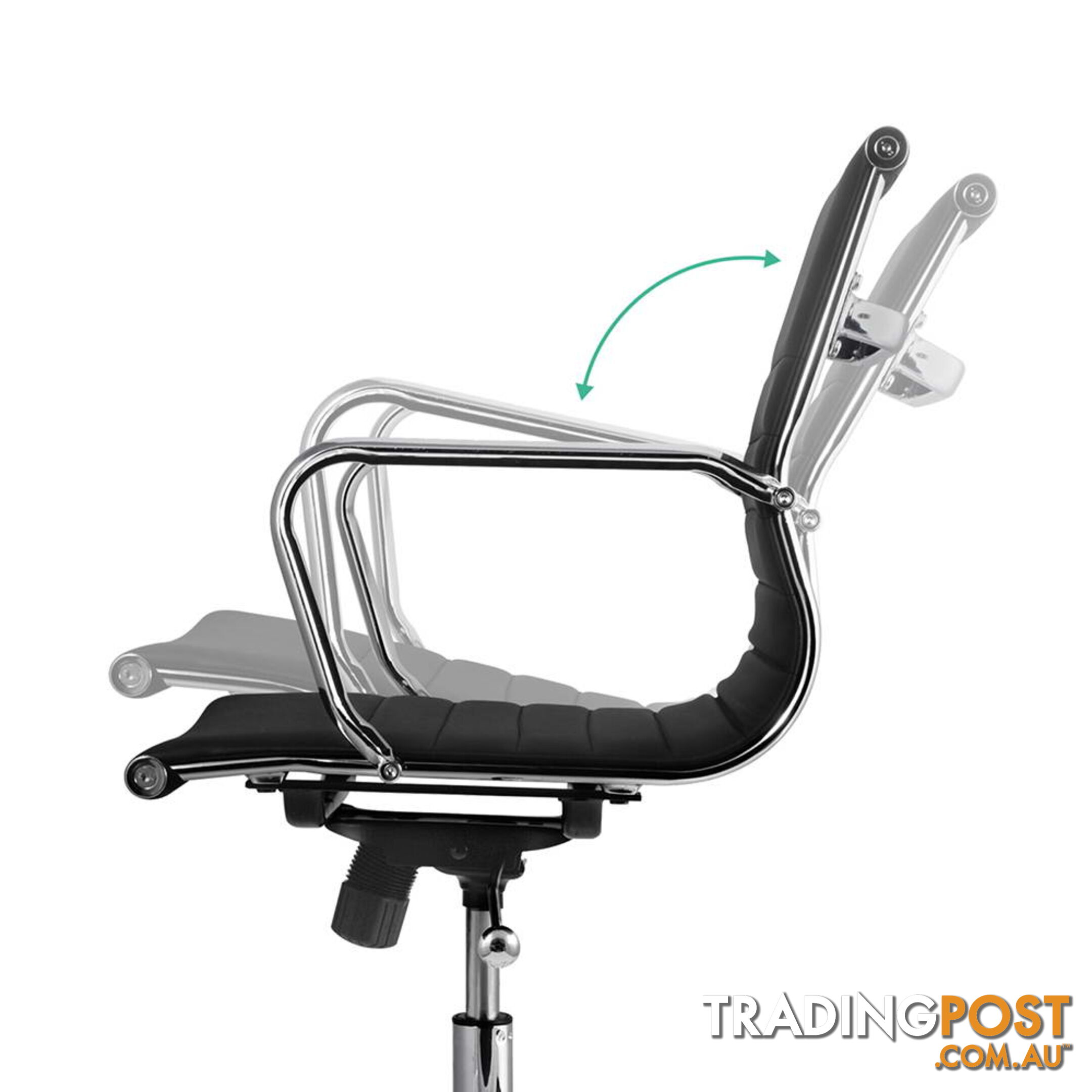 PU Leather Office Chair Eames Replica Executive Computer Work Ergonomic Black