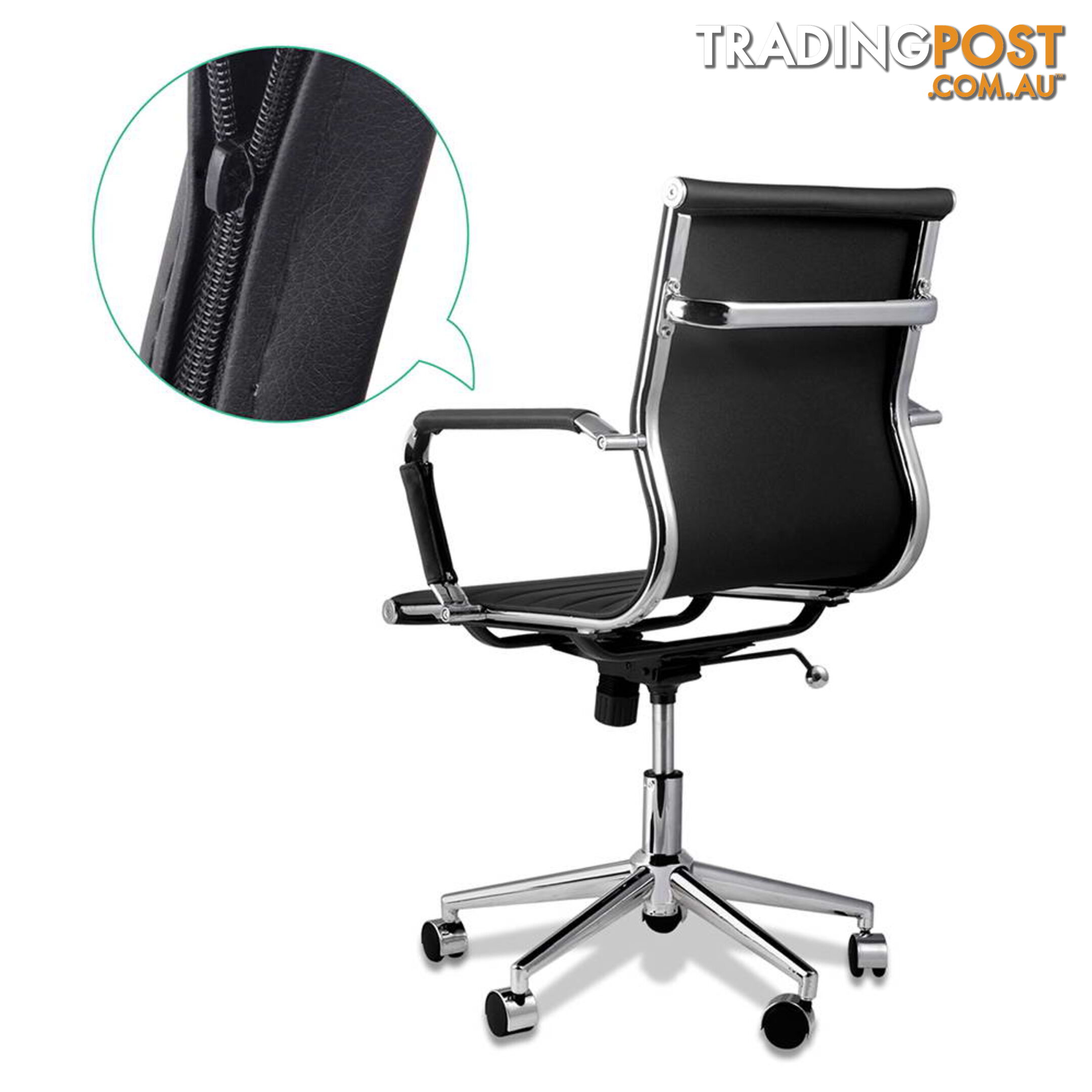 PU Leather Office Chair Eames Replica Executive Computer Work Ergonomic Black