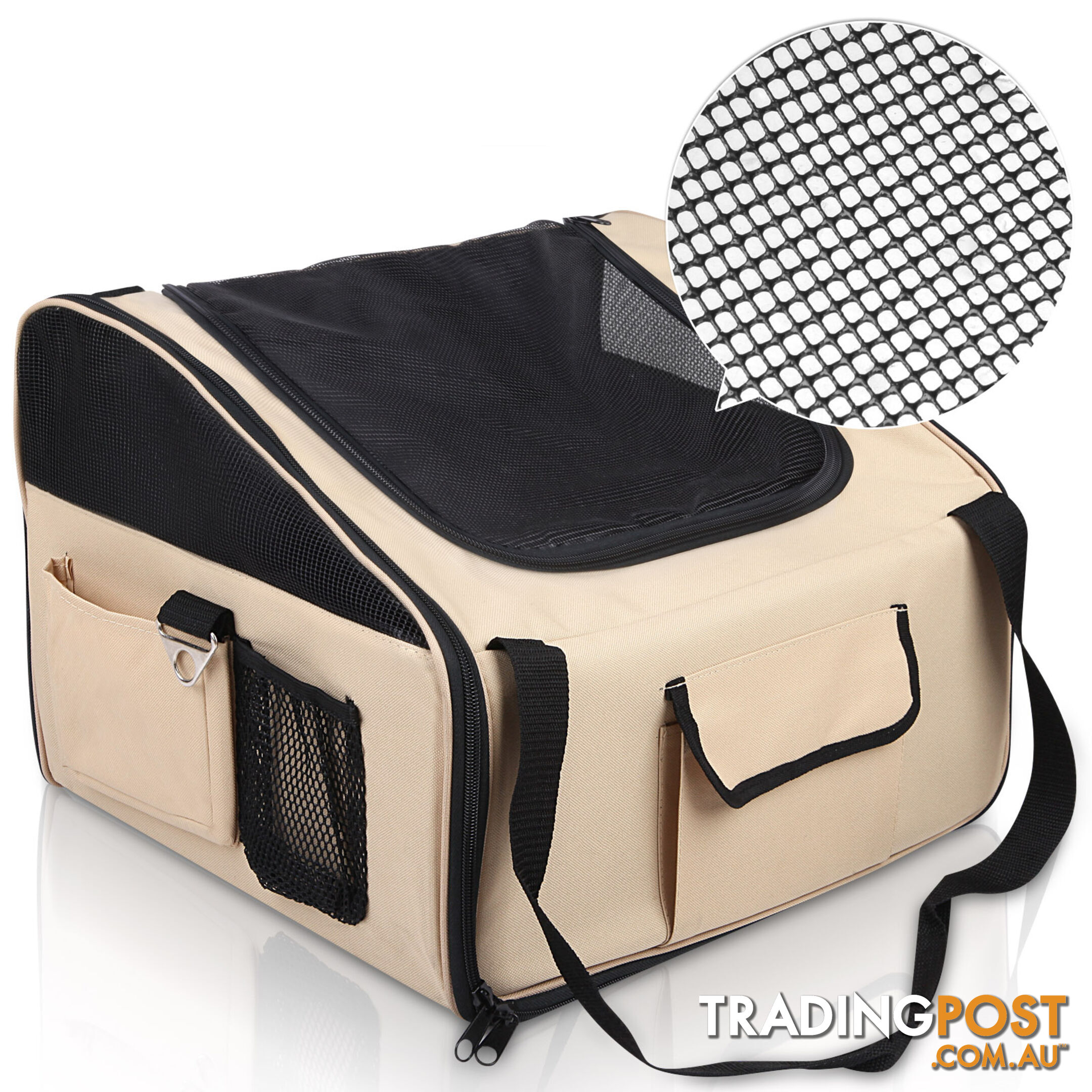 Pet Dog Cat Car Seat Carrier Travel Bag Small Beige