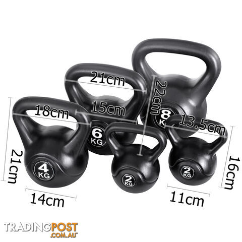 Kettle Bells Set Weight Training Kit Gym Fitness Exercise Lift Kettlebell