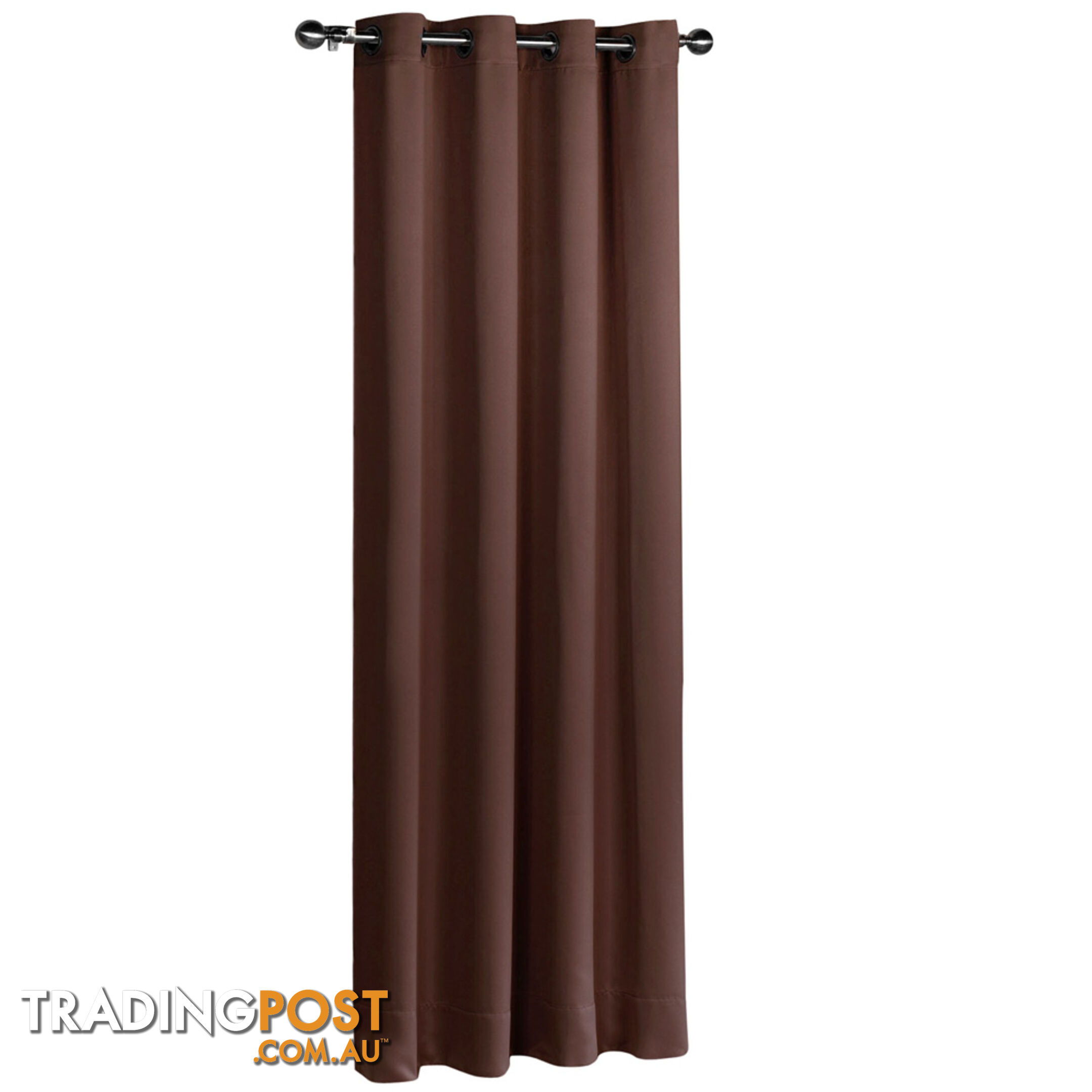 ArtQueen 3 Pass Eyelet Blockout Curtain Brown 300cm