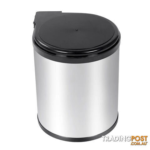 Swing Out Bin Kitchen Pull Out Garbage Waste Rubbish Trash Stainless Steel 14L