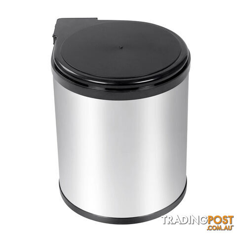 Swing Out Bin Kitchen Pull Out Garbage Waste Rubbish Trash Stainless Steel 14L