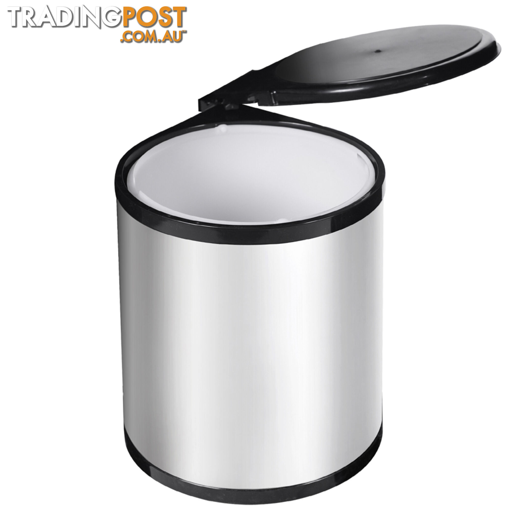 Swing Out Bin Kitchen Pull Out Garbage Waste Rubbish Trash Stainless Steel 14L