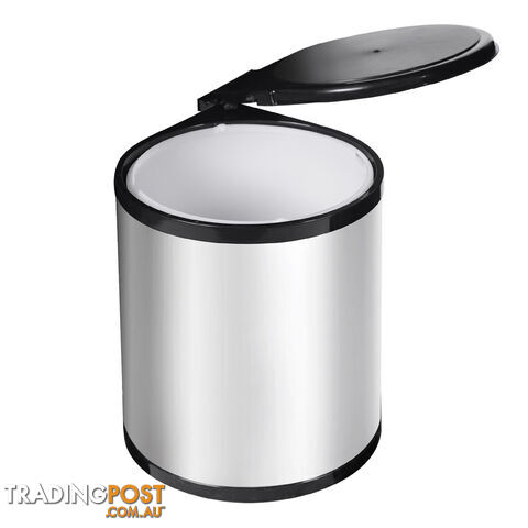 Swing Out Bin Kitchen Pull Out Garbage Waste Rubbish Trash Stainless Steel 14L