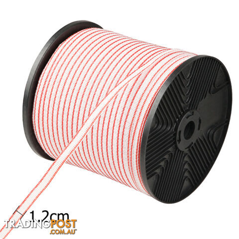 400m Poly Tape Electric Farm Fence Energiser Stainless Steel Polytape Insulator