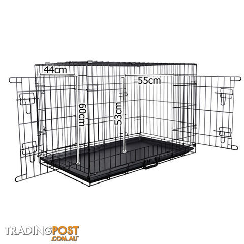 48&#34; Foldable Dog Cage Portable Crate Metal Fold Up Pet Cat Puppy House Kennel