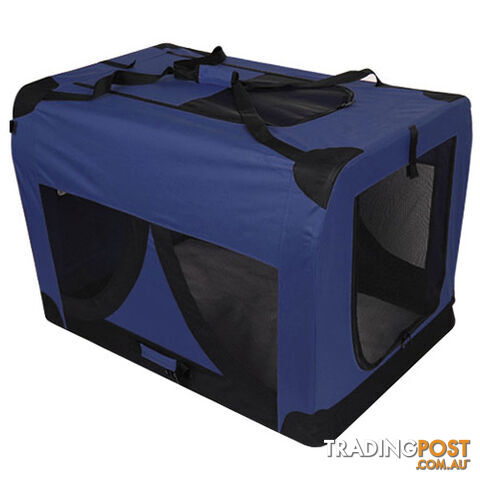 XL Pet Soft Cage Puppy Dog Cat Collapsible Crate Carrier Foldable Kennel Blue