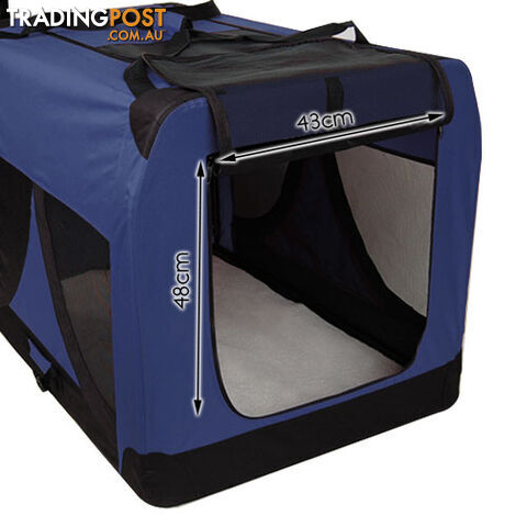 XL Pet Soft Cage Puppy Dog Cat Collapsible Crate Carrier Foldable Kennel Blue