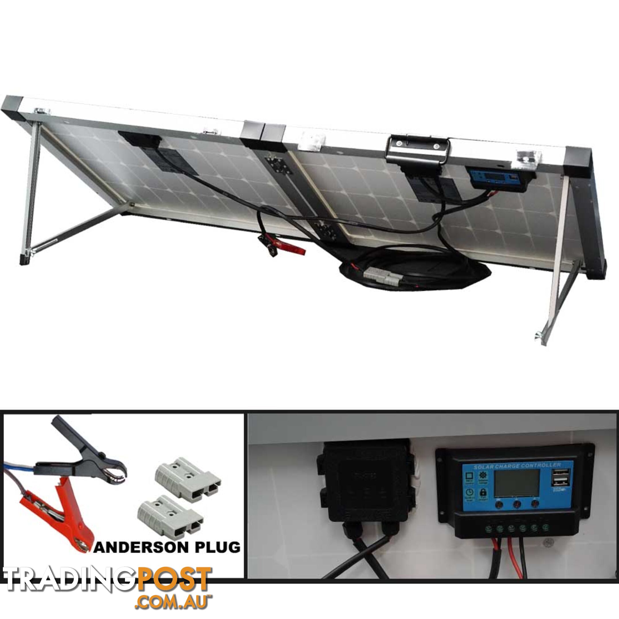 12V 140W Folding Solar Panel Kit Caravan Boat Camping Power Mono Charging Home