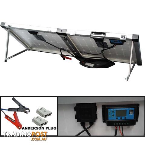 12V 140W Folding Solar Panel Kit Caravan Boat Camping Power Mono Charging Home