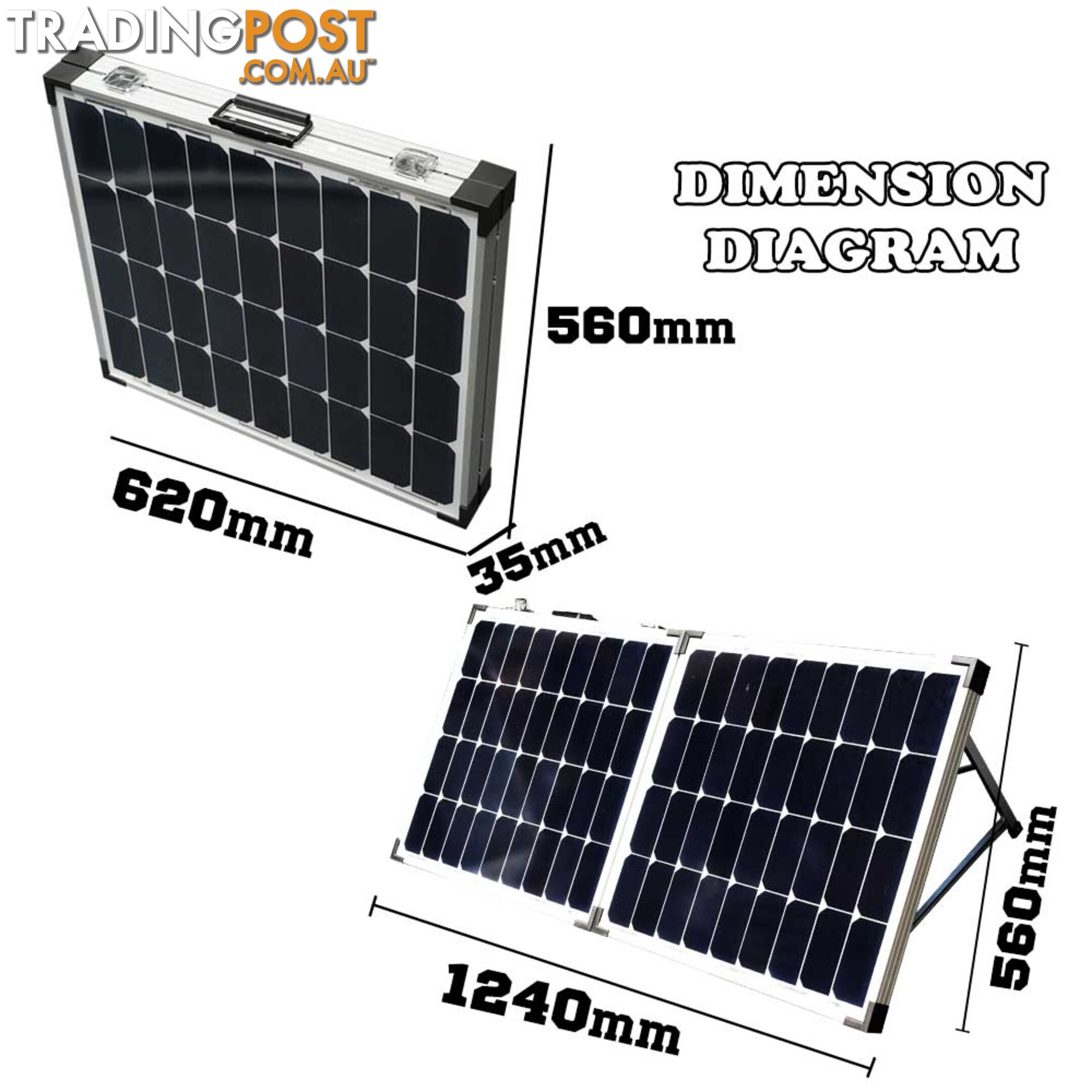 12V 140W Folding Solar Panel Kit Caravan Boat Camping Power Mono Charging Home