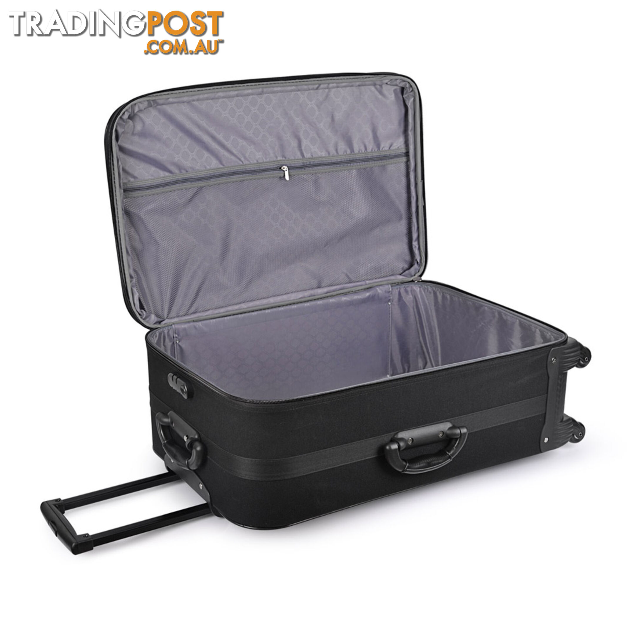 28&#34; Soft Case Luggage 4 Wheels Suitecase TSA Lock Travel Carry On Bag Black