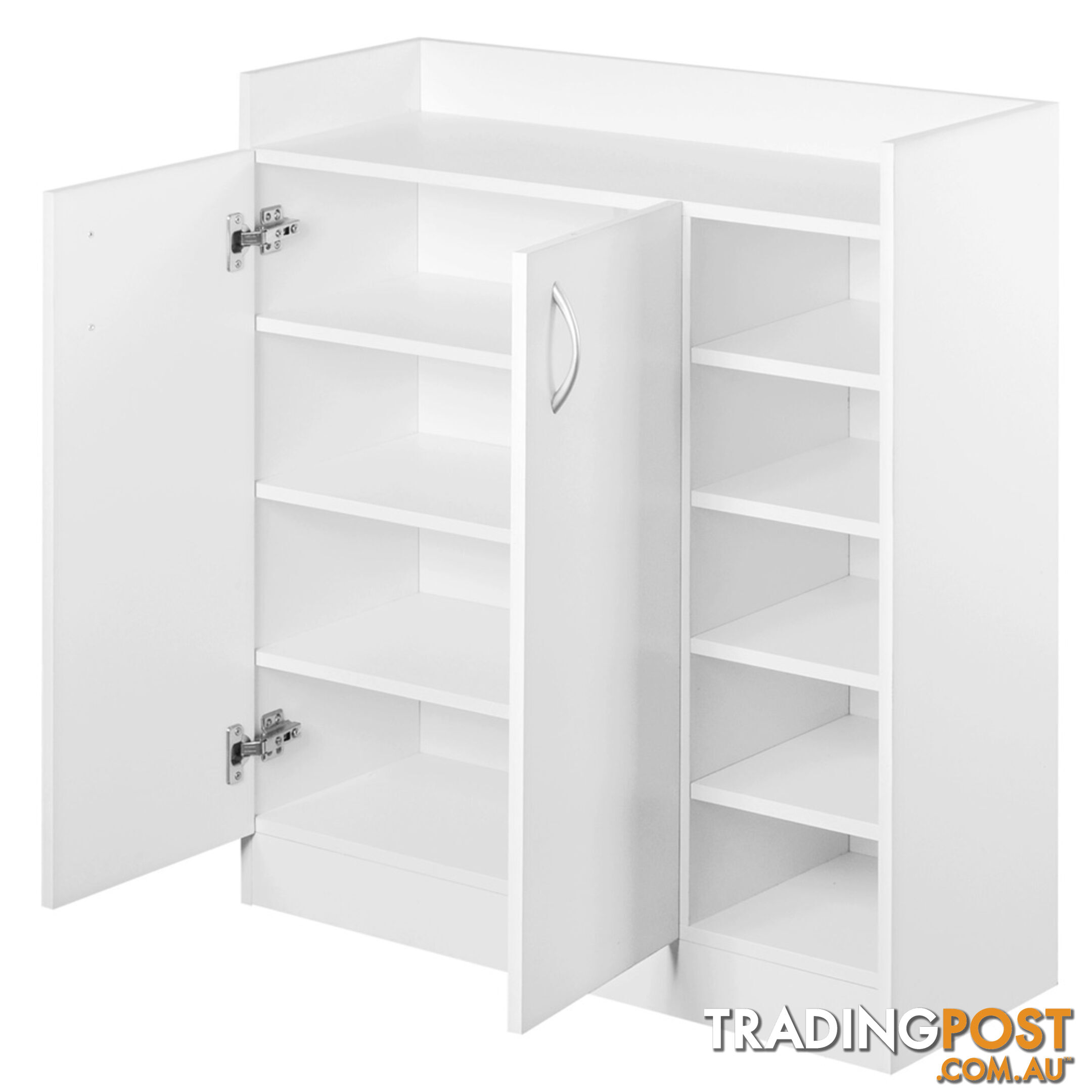 2 Doors Shoe Cabinet Storage Cupboard White