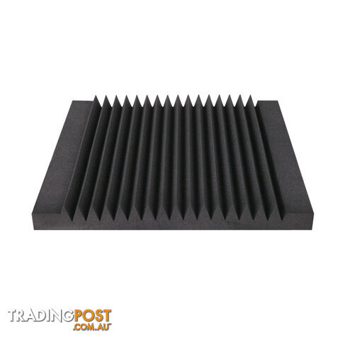 Set of 10 Studio Acoustic Foam Tile Wedge Black 50 x 50 x 5cm